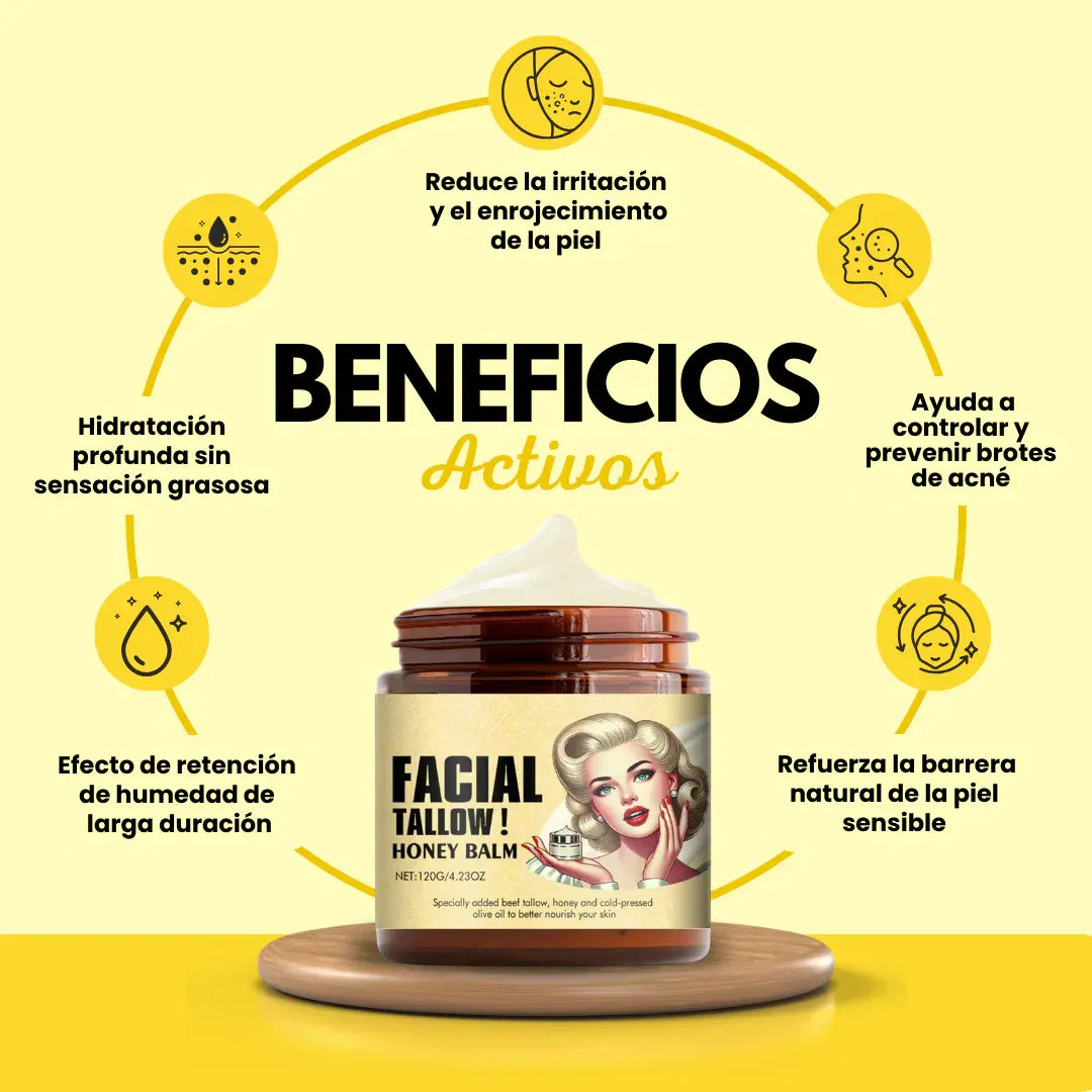 Crema Facial Hidratante de Sebo y Miel