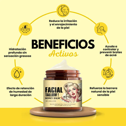 Crema Facial Hidratante de Sebo y Miel