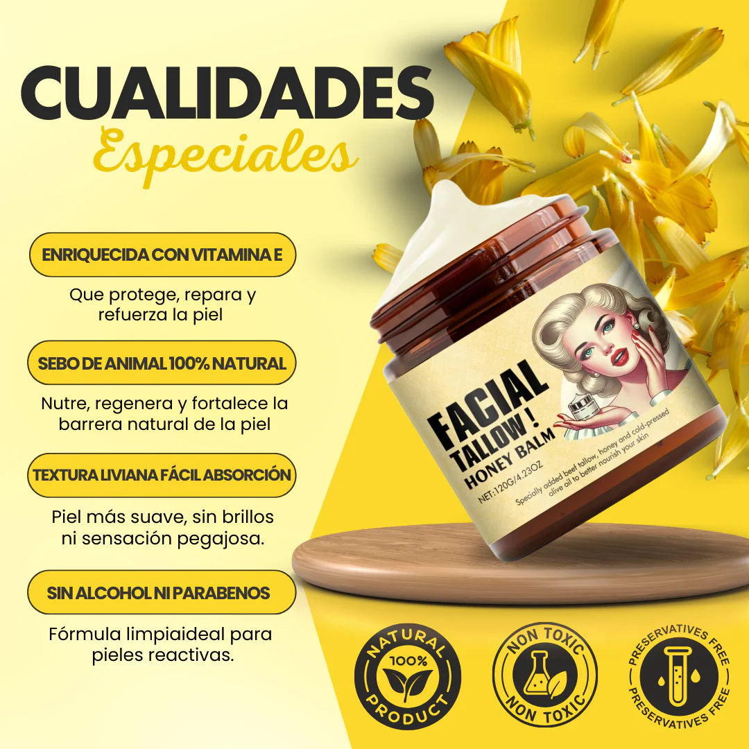 Crema Facial Hidratante de Sebo y Miel